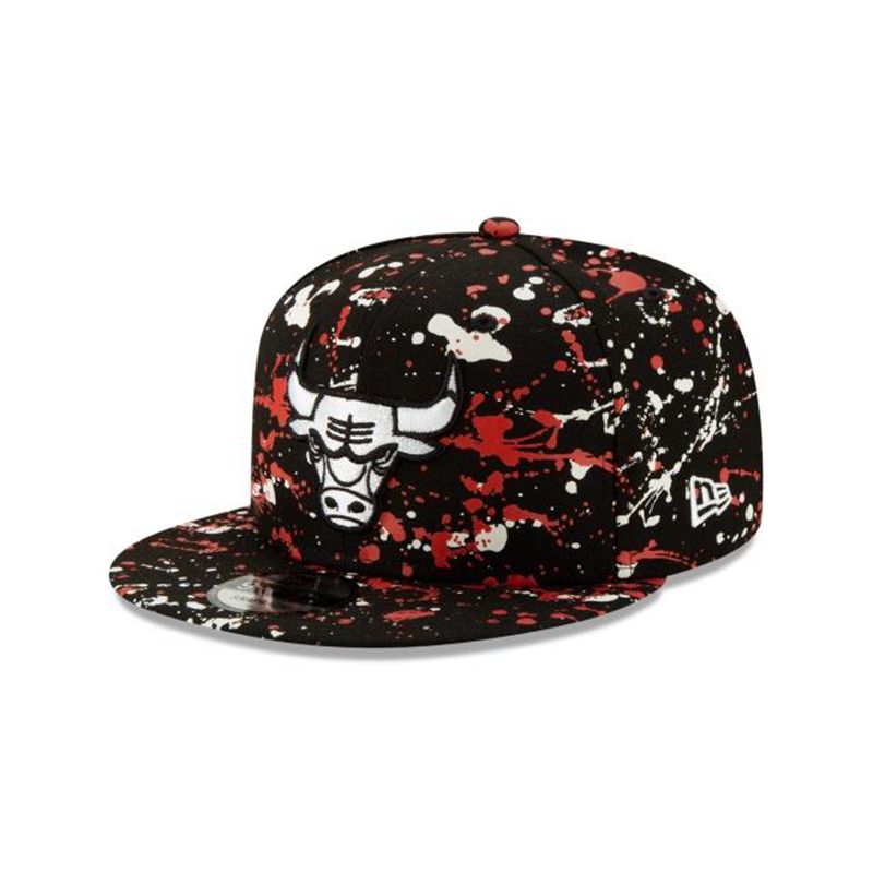 NBA Chicago Bulls Paint Splatter 9Fifty Snapback (GUF1059) - Black New Era Caps